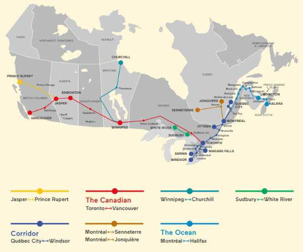 TreinreizendoorCanada_Routes