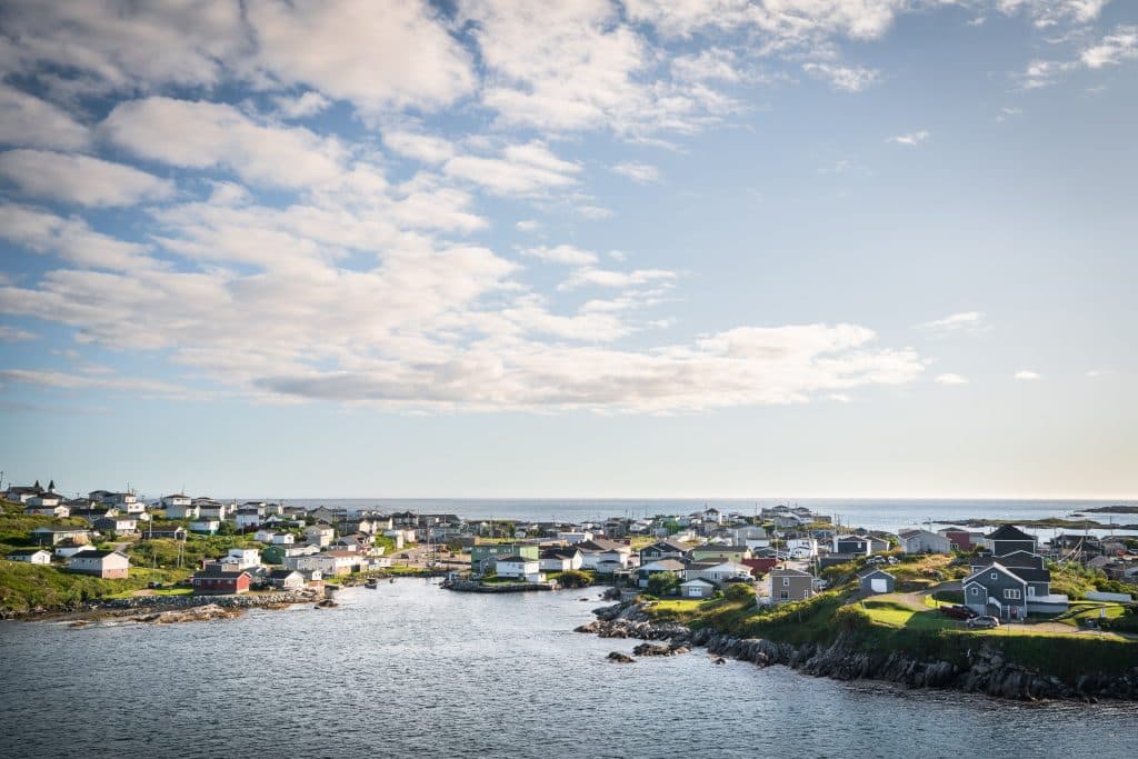 Uitzicht op Port aux Basques aan de kust van Newfoundland