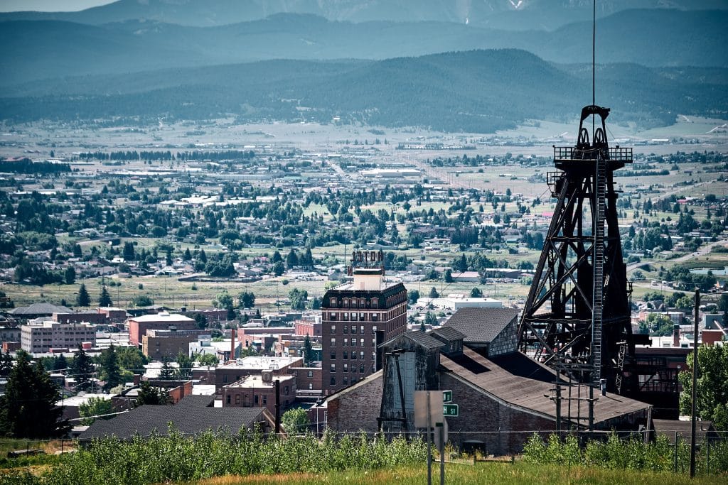 Historische mijnstructuur in Butte Montana