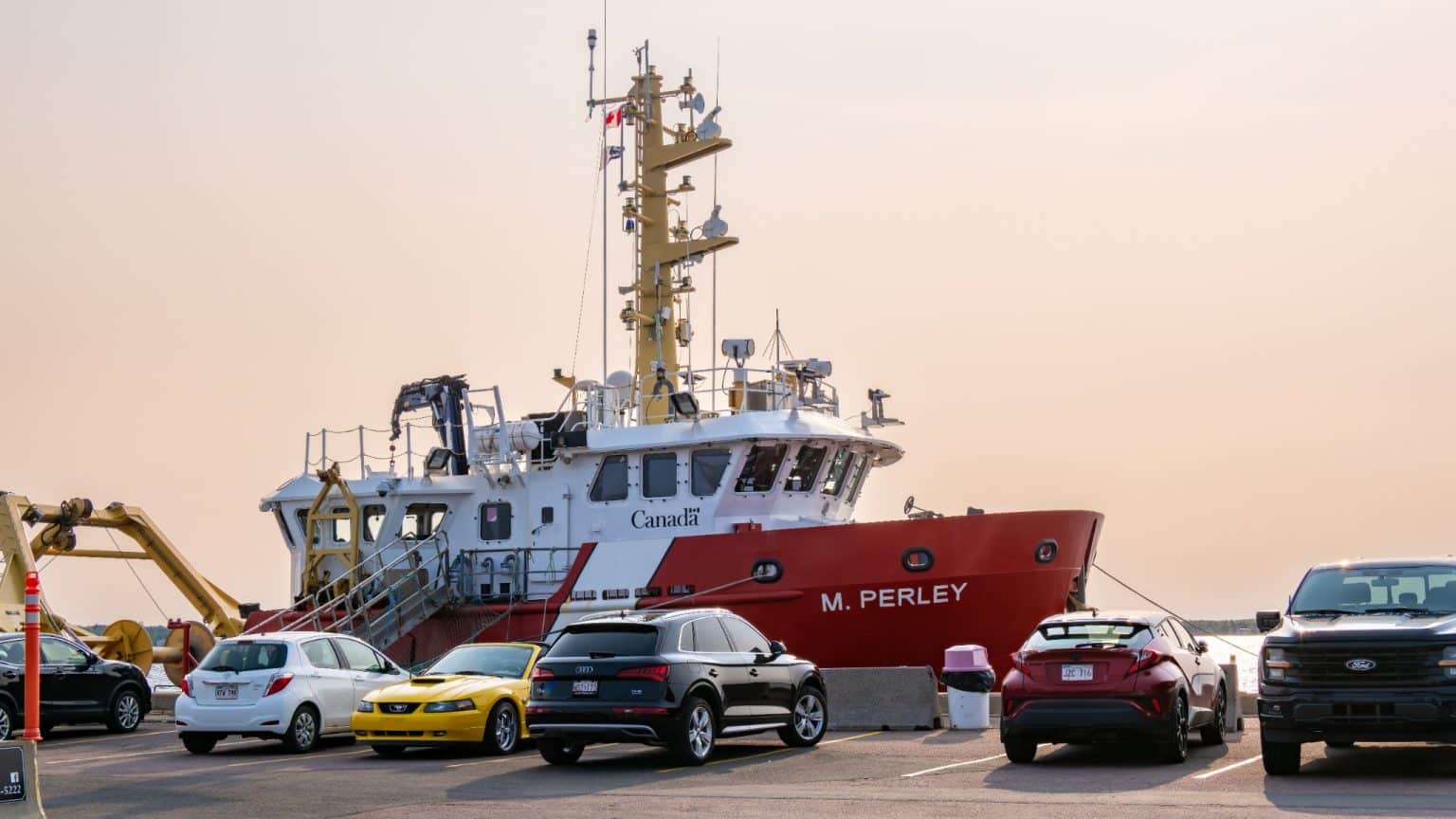 Atlantisch Canada NB Shediac Canadees schip in haven
