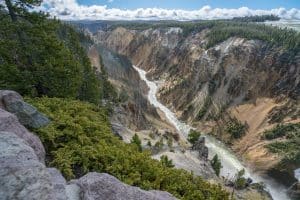 Rivier door Grand Canyon of the Yellowstone in Wyoming