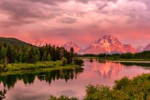 Oxbow Bend met Mount Moran in Grand Teton National Park