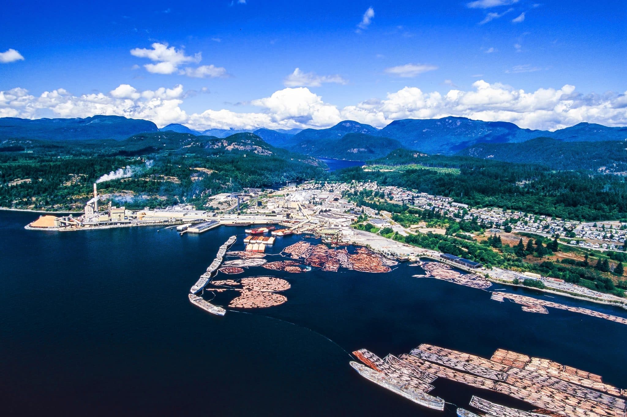 Aerial Image Of Powell River Bc Canada