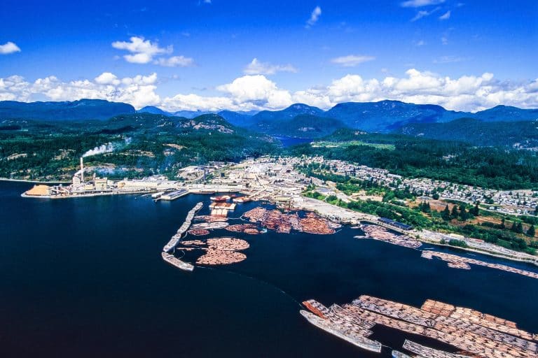 Aerial Image Of Powell River Bc Canada