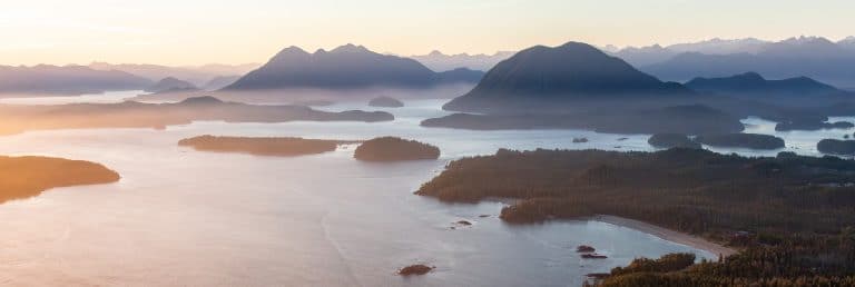 Rocky Shore On The Pacific Ocean Coast In Tofino Vancouver