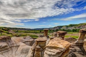 Badlands & the Rockies: Hoodoos in de Badlands bij Drumheller in Alberta