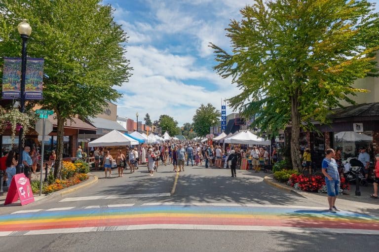 West Canada BC Courtenay straatmarkt in centrum