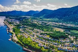 West Canada BC Prince Rupert luchtfoto stad en haven