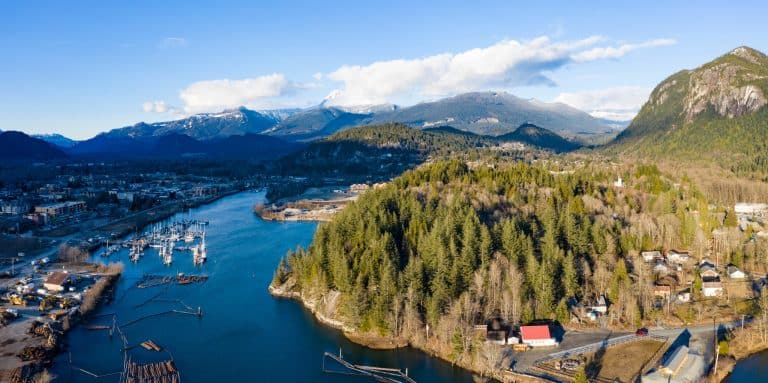 West Canada BC Squamish rivier dorp en bergen