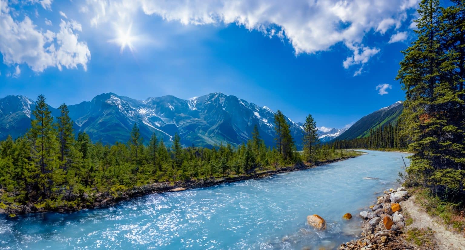 West Canada BC Yoho National Park rivier met bergen