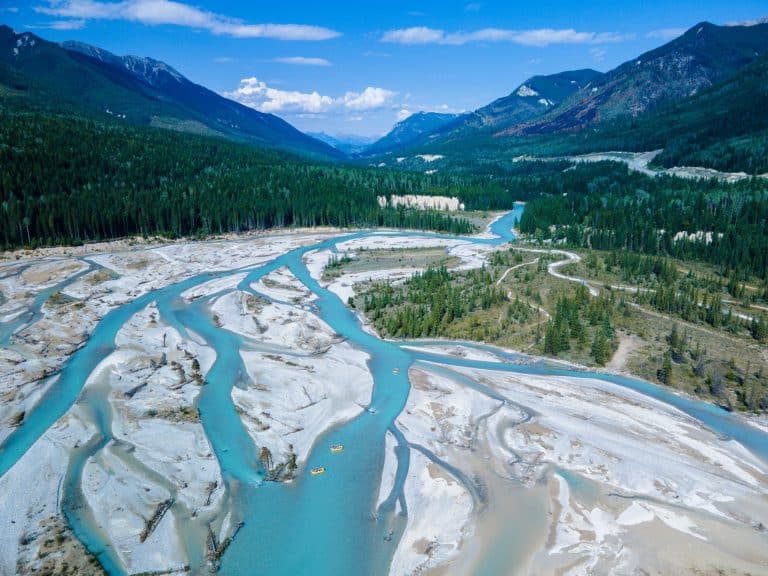 West Canada BC Golden rivierdelta bergen