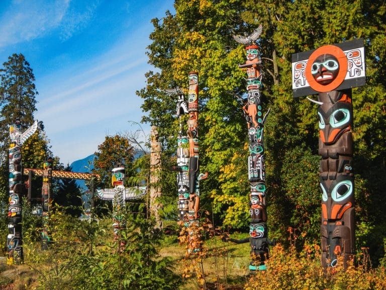Totempalen in Stanley Park in Vancouver, British Columbia