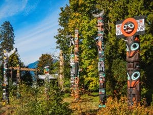 Totempalen in Stanley Park in Vancouver