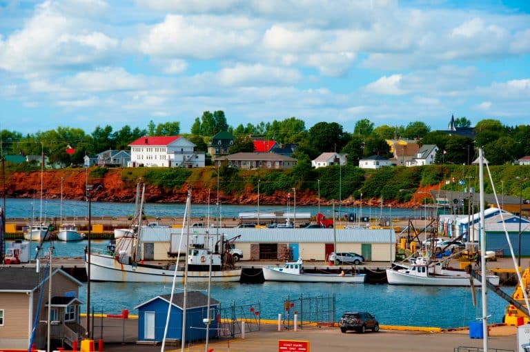 Atlantisch Canada PE Souris haven met vissersboten