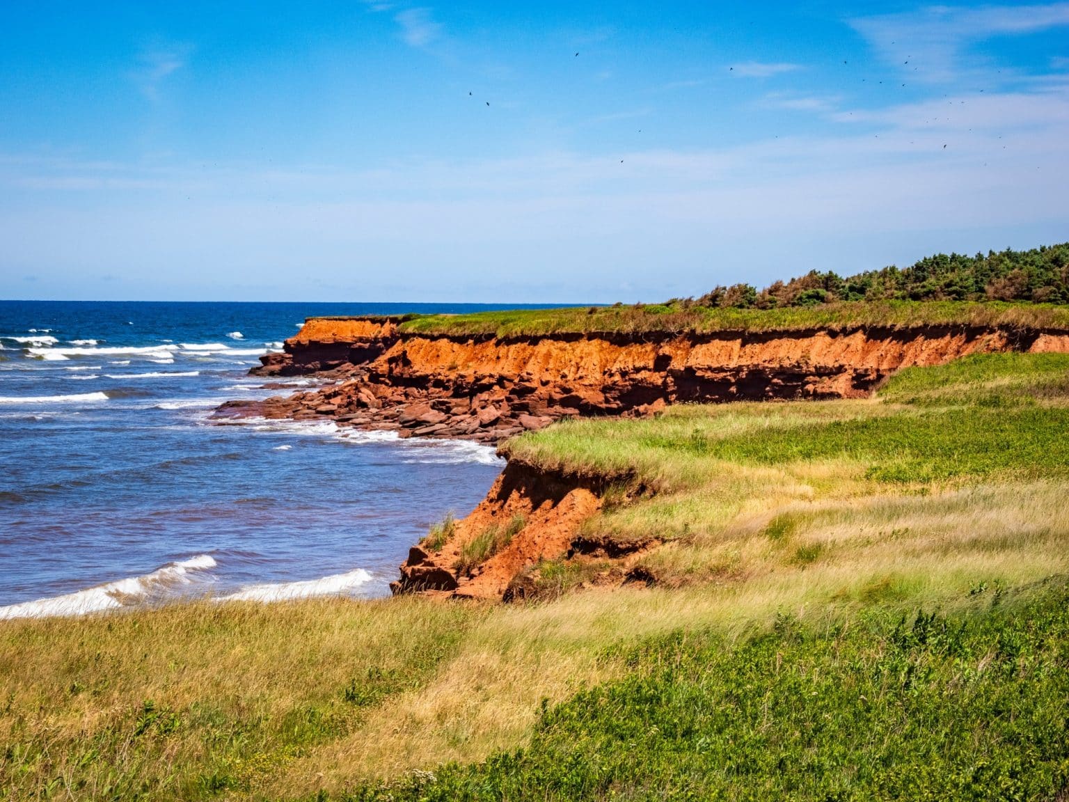 Atlantisch Canada Prince Edward Island Cavendish rode kliffen aan de kust