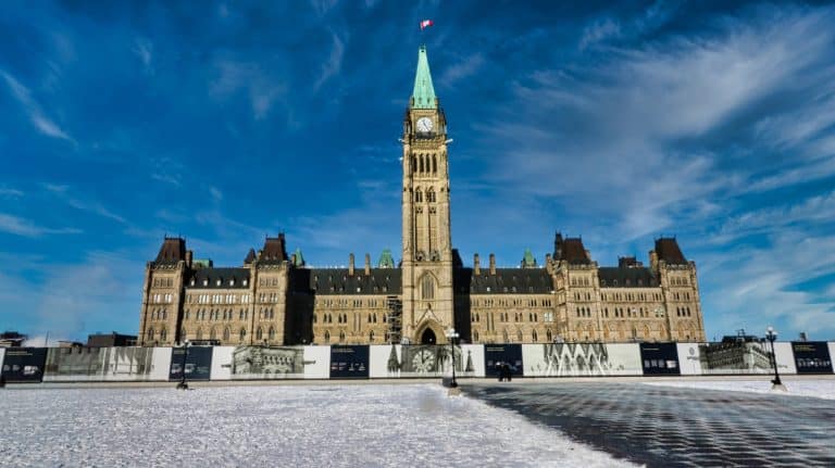 Oost Canada ON Ottawa Parliament Hill in winter
