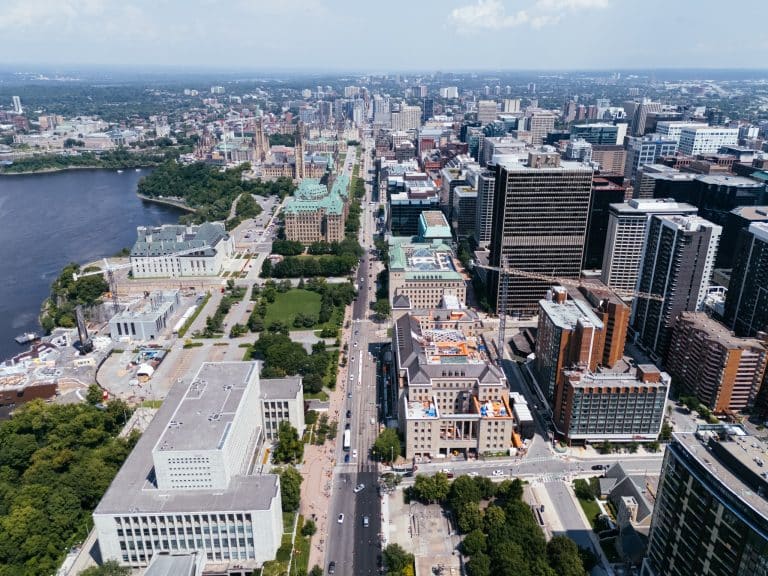 Oost Canada ON Ottawa luchtfoto centrum en parlement