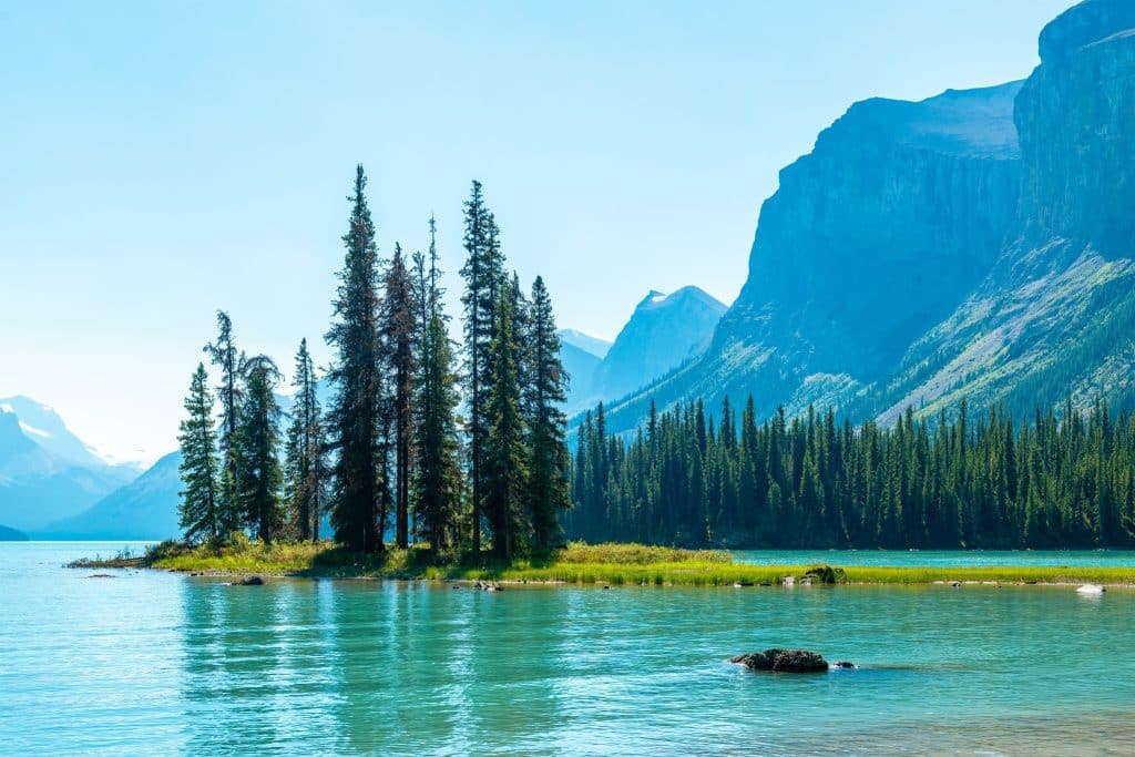 West Canada AB Jasper National Park Spirit Island Maligne Lake