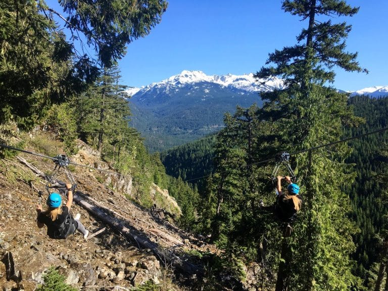 West Canada BC Whistler zipline avontuur in bergen