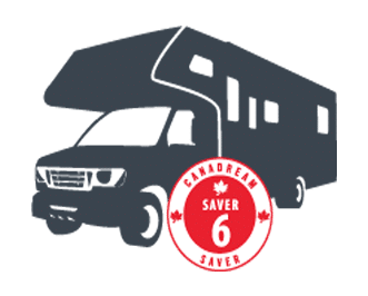 Rood-wit CanaDream Saver 6 logo op transparante achtergrond