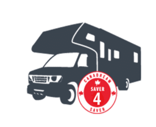 CanaDream Saver 4 logo voor Canada met camperillustratie en badge